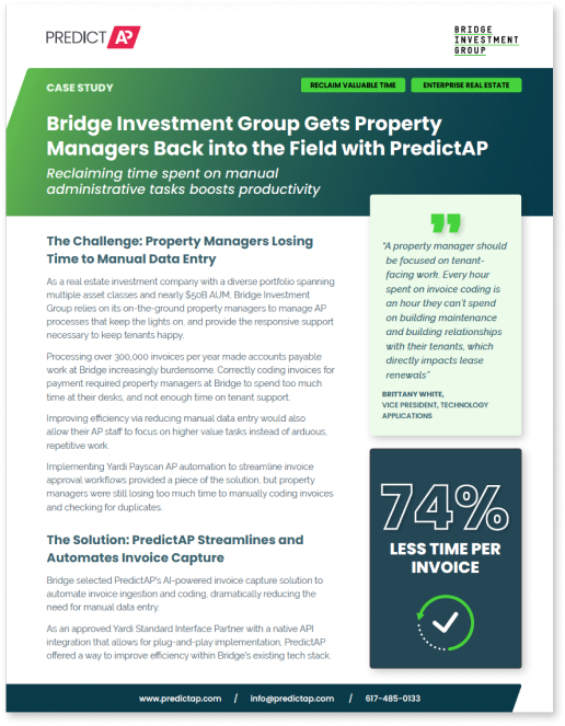 Bridge Investment Group PredictAP Case Study